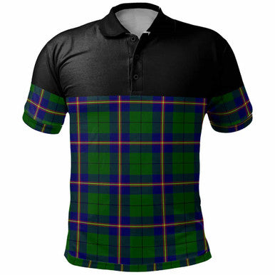 Scottish Carmichael Modern Clan Tartan Polo Shirt - Horizontal Style Front Side Tartan Plaid