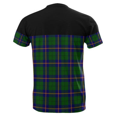 Scottish Carmichael Modern Clan Tartan T-Shirt Horizontal Style Back Side Tartan Plaid