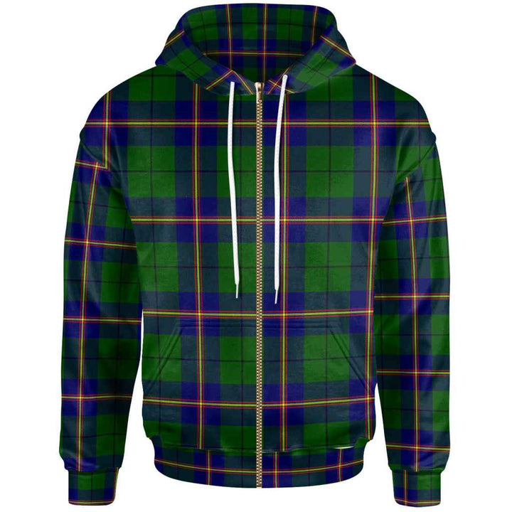 Scottish Carmichael Modern Clan Tartan Hoodie Zip Tartan Plaid