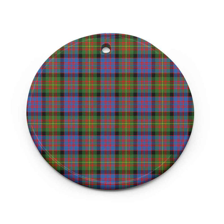 Scottish Carnegie Ancient Clan Tartan Ceramic Ornament Circle Shape Tartan Plaid