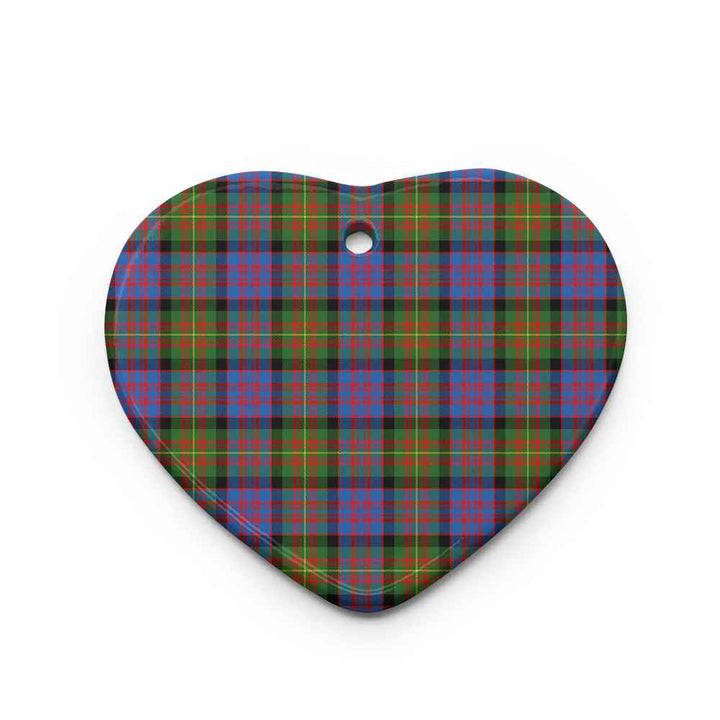 Scottish Carnegie Ancient Clan Tartan Ceramic Ornament Heart Shape Tartan Plaid