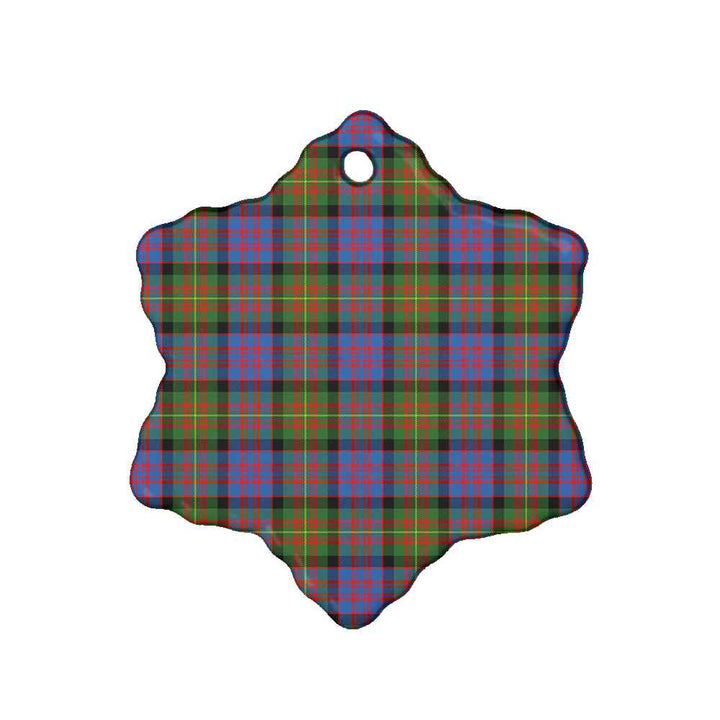 Scottish Carnegie Ancient Clan Tartan Ceramic Ornament Snow Flake Shape Tartan Plaid