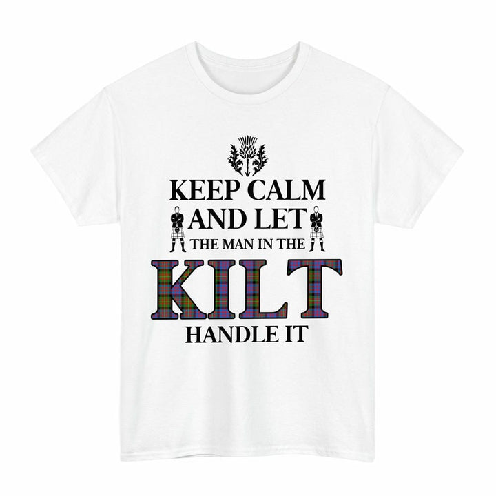 Scottish Carnegie Ancient Clan Tartan T-Shirt - Keep Calm Tartan Plaid White Color