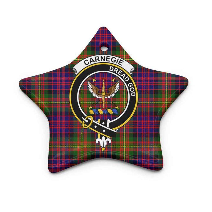 Scottish Carnegie Clan Crest Tartan Ceramic Ornament Star Shape Tartan Plaid