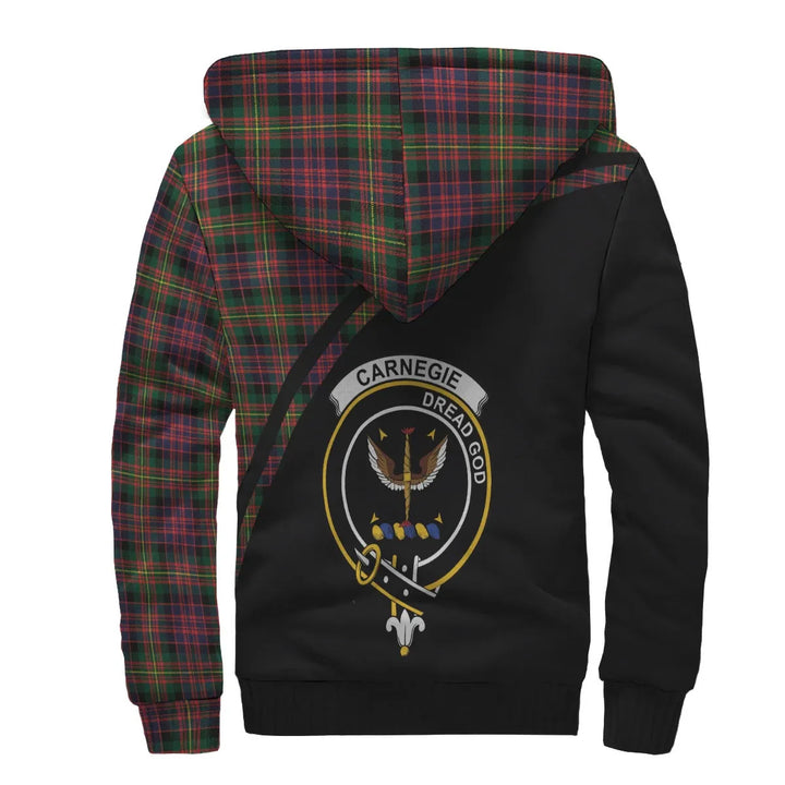 Scottish Carnegie Clan Crest Tartan Curve Sherpa Hoodie
