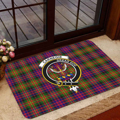 Scottish Carnegie Clan Crest Tartan Door Mat Tartan Plaid 1