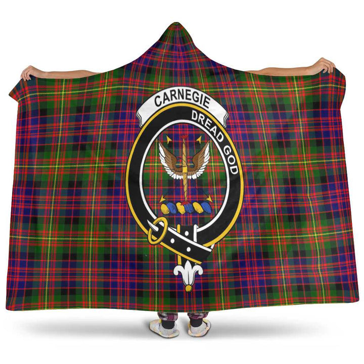 Scottish Carnegie Clan Crest Tartan Hooded Blanket Tartan Plaid 1