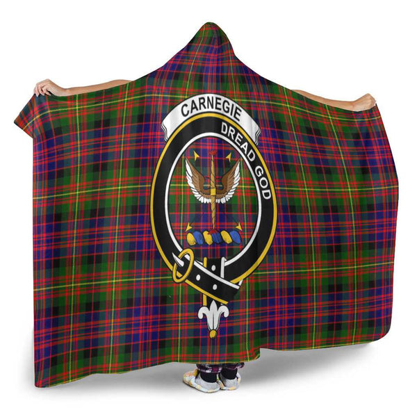 Scottish Carnegie Clan Crest Tartan Hooded Blanket Tartan Plaid 2
