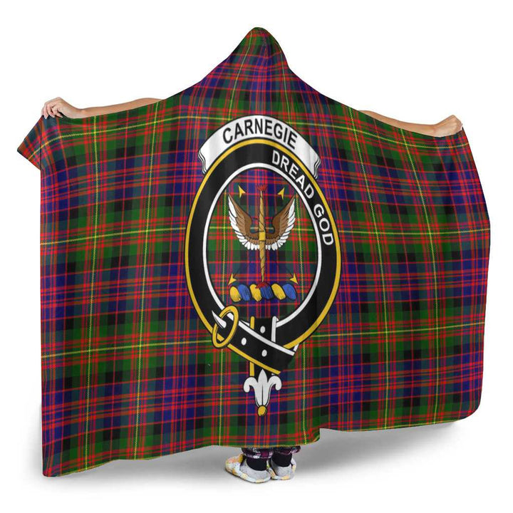 Scottish Carnegie Clan Crest Tartan Hooded Blanket Tartan Plaid 2