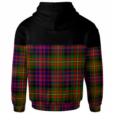 Scottish Carnegie Clan Crest Tartan Hoodie - Horizontal Style Back Side Tartan Plaid