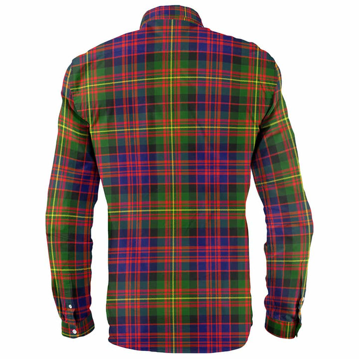 Scottish Carnegie Clan Crest Tartan Long Sleeve Shirt Back Side Tartan Plaid