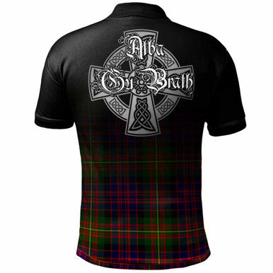 Scottish Carnegie Clan Crest Tartan Polo Shirt - Alba Gu Brath Family Crest Celtic Inspired Back Side Tartan Plaid