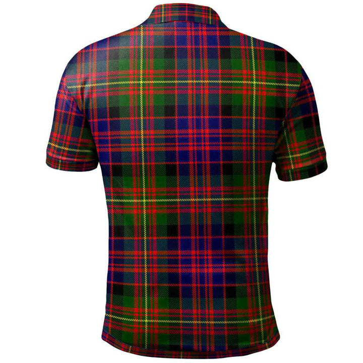 Scottish Carnegie Clan Crest Tartan Polo Shirt Back Side Tartan Plaid