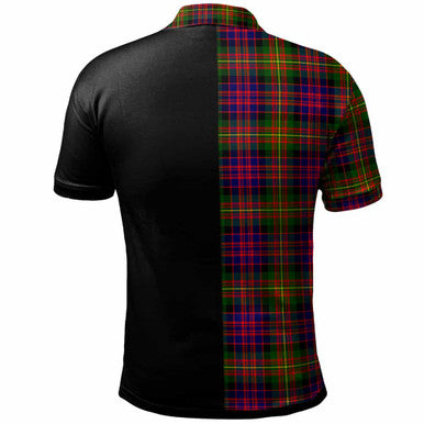 Scottish Carnegie Clan Crest Tartan Polo Shirt - Half in Me Back Side Tartan Plaid