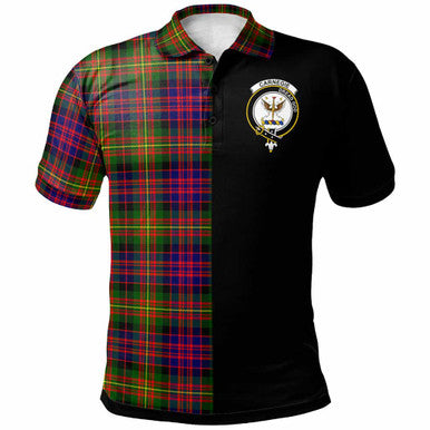 Scottish Carnegie Clan Crest Tartan Polo Shirt - Half in Me Front Side Tartan Plaid