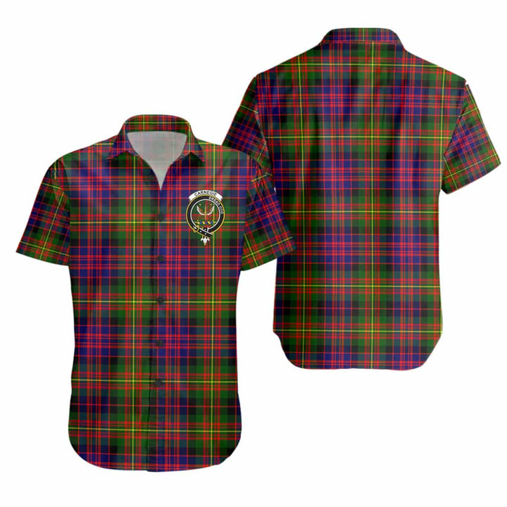 Scottish Carnegie Clan Crest Tartan Short Sleeve Shirt Tartan Plaid