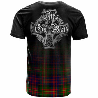 Scottish Carnegie Clan Crest Tartan T-Shirt - Alba Gu Brath Family Crest Celtic Inspired Back Side Tartan Plaid