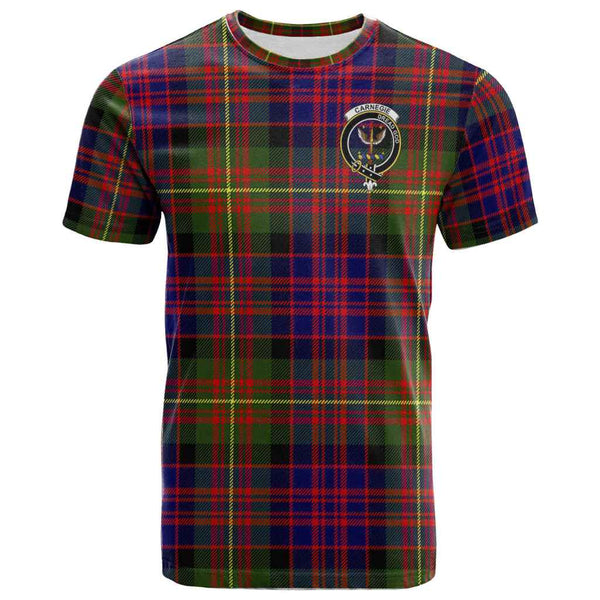 Scottish Carnegie Clan Crest Tartan T-Shirt Front Side Tartan Plaid