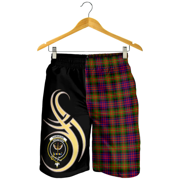 Scottish Carnegie Modern Clan Crest Tartan Believe in Me Men's Shorts
