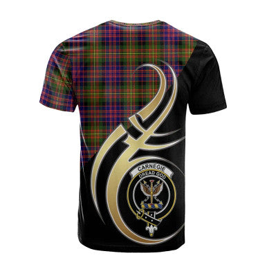 Scottish Carnegie Modern Clan Crest Tartan T-Shirt Believe in Me Back Side Tartan Plaid