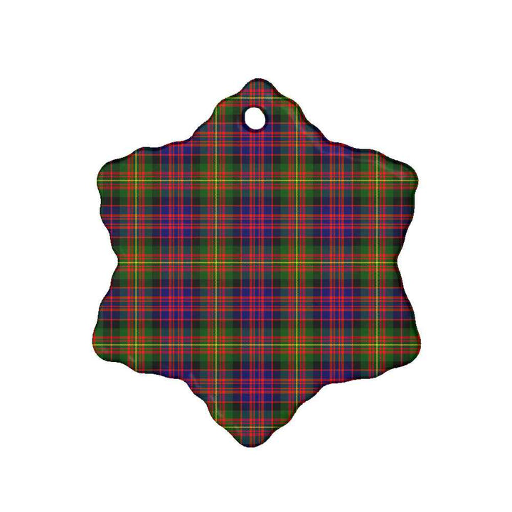 Scottish Carnegie Modern Clan Tartan Ceramic Ornament Snow Flake Shape Tartan Plaid