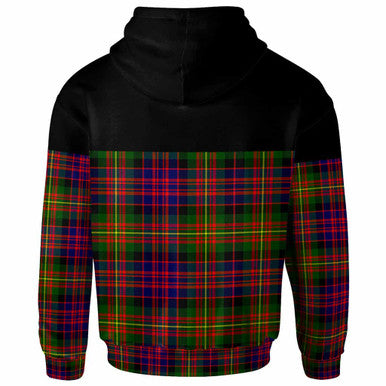 Scottish Carnegie Modern Clan Tartan Hoodie - Horizontal Style Back Side Tartan Plaid