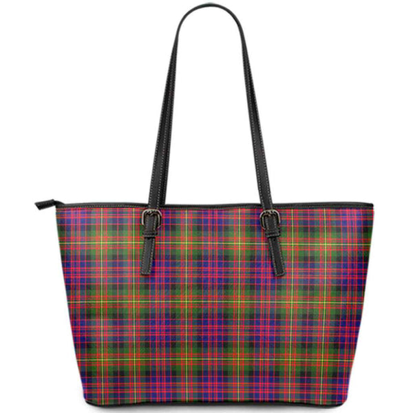 Scottish Carnegie Modern Clan Tartan Leather Tote Tartan Plaid