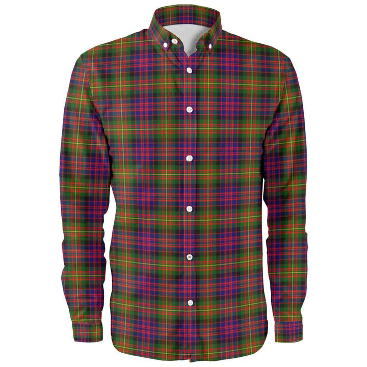 Scottish Carnegie Modern Clan Tartan Long Sleeve Shirt Front Side Tartan Plaid