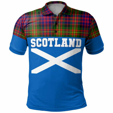 Scottish Carnegie Modern Clan Tartan Polo Shirt - Lion Rampant of Scotland With Flag Front Side Tartan Plaid
