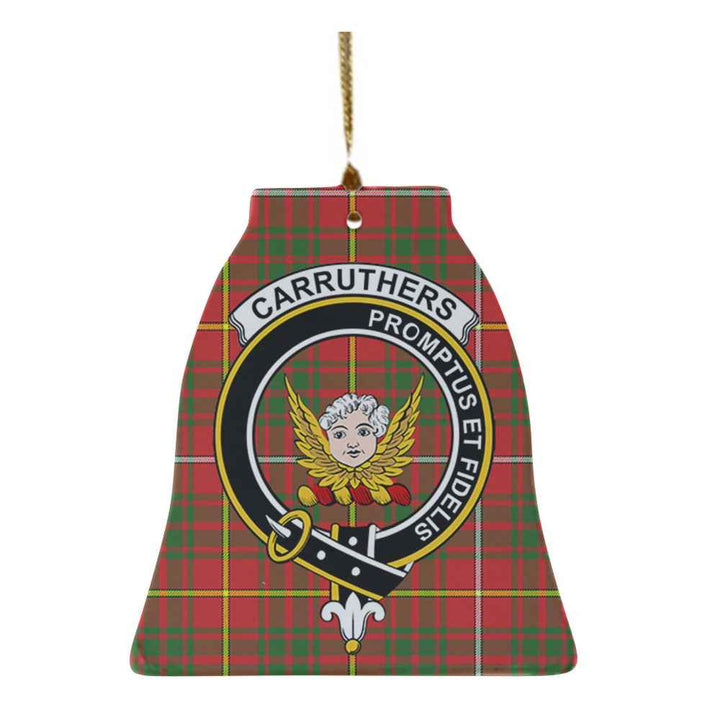 Scottish Carruthers Clan Crest Tartan Ceramic Ornament Bell Shape Tartan Plaid