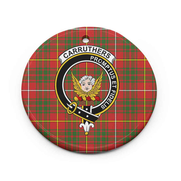 Scottish Carruthers Clan Crest Tartan Ceramic Ornament Circle Shape Tartan Plaid