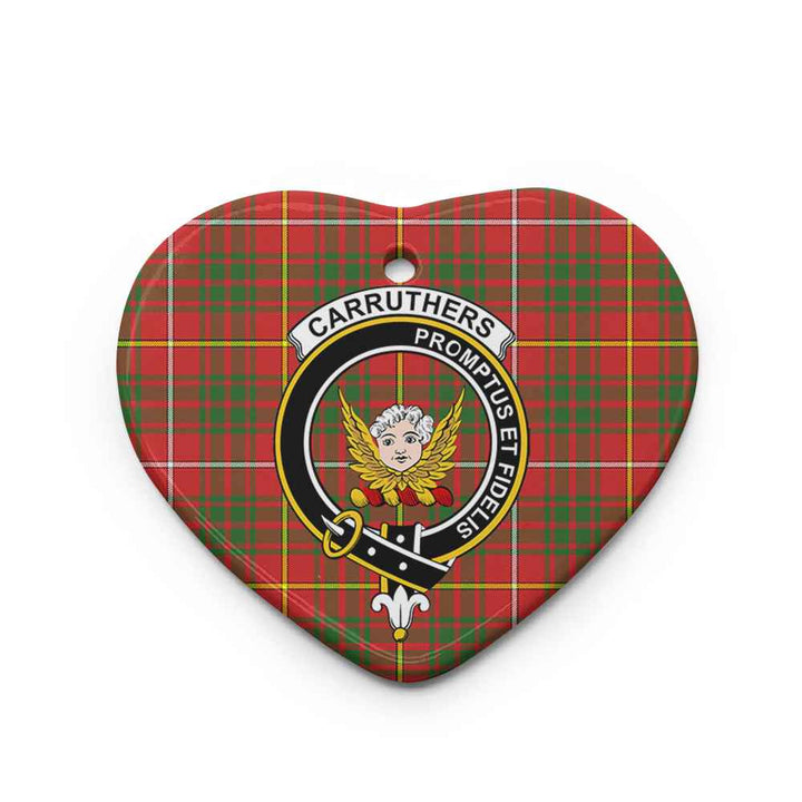 Scottish Carruthers Clan Crest Tartan Ceramic Ornament Heart Shape Tartan Plaid