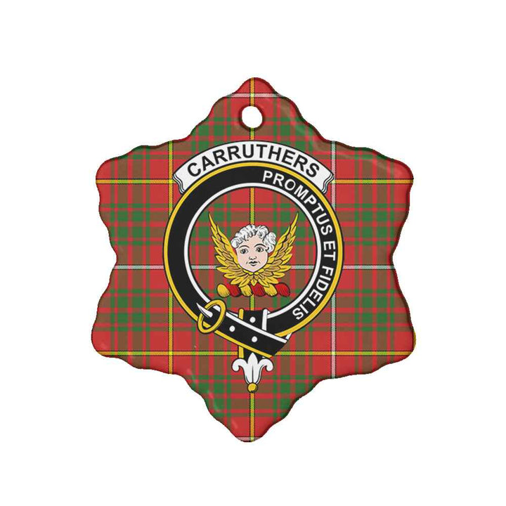 Scottish Carruthers Clan Crest Tartan Ceramic Ornament Snow Flake Shape Tartan Plaid