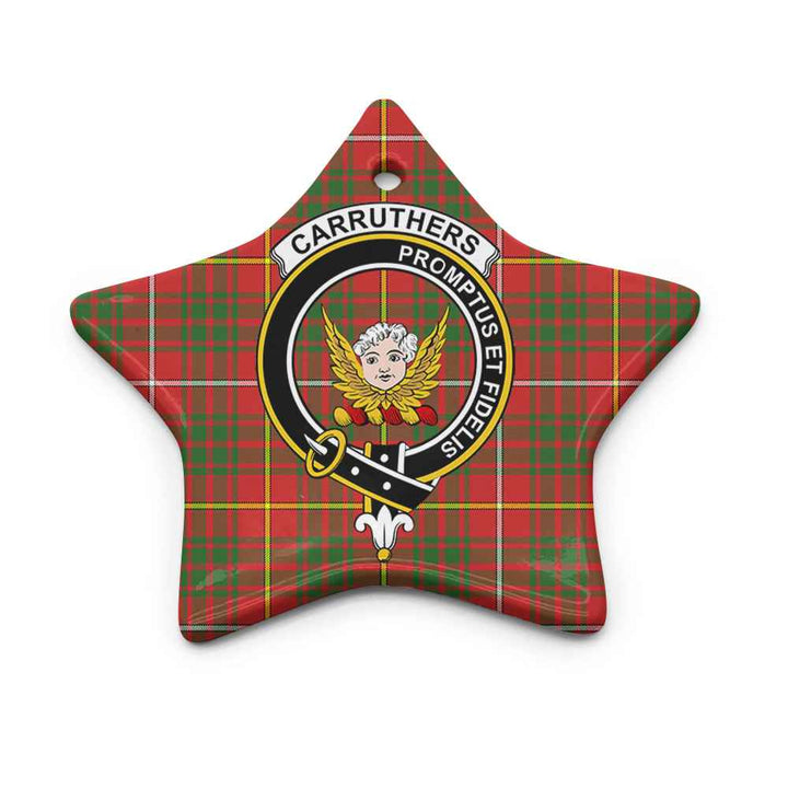 Scottish Carruthers Clan Crest Tartan Ceramic Ornament Star Shape Tartan Plaid