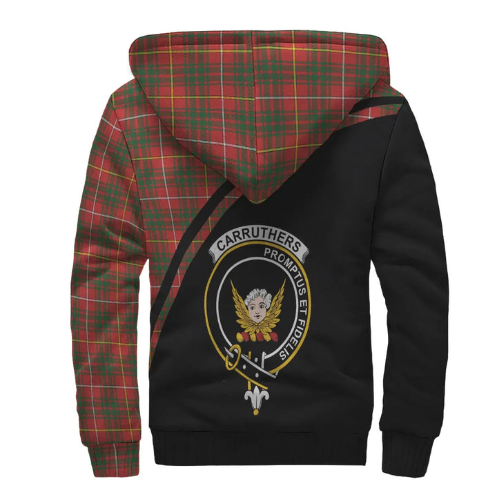 Scottish Carruthers Clan Crest Tartan Curve Sherpa Hoodie