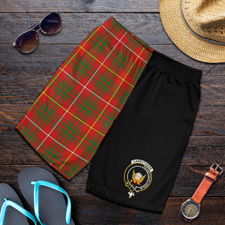 Scottish Carruthers Clan Crest Tartan Half of Me Men's Shorts