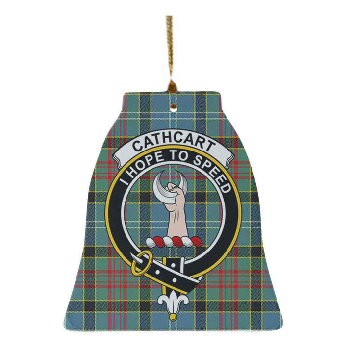 Scottish Cathcart Clan Crest Tartan Ceramic Ornament Bell Shape Tartan Plaid