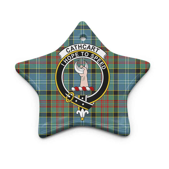 Scottish Cathcart Clan Crest Tartan Ceramic Ornament Star Shape Tartan Plaid