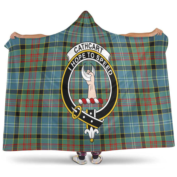 Scottish Cathcart Clan Crest Tartan Hooded Blanket Tartan Plaid 1