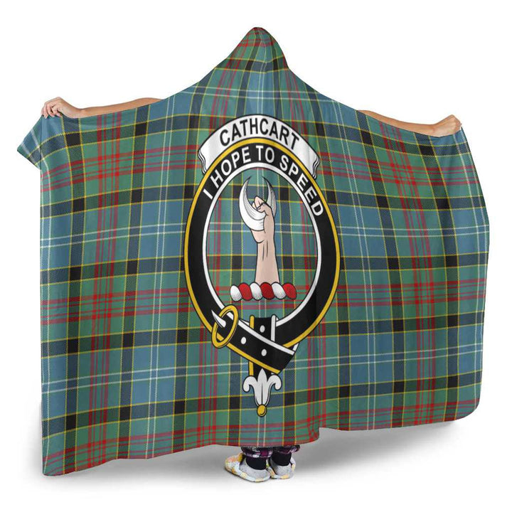 Scottish Cathcart Clan Crest Tartan Hooded Blanket Tartan Plaid 2
