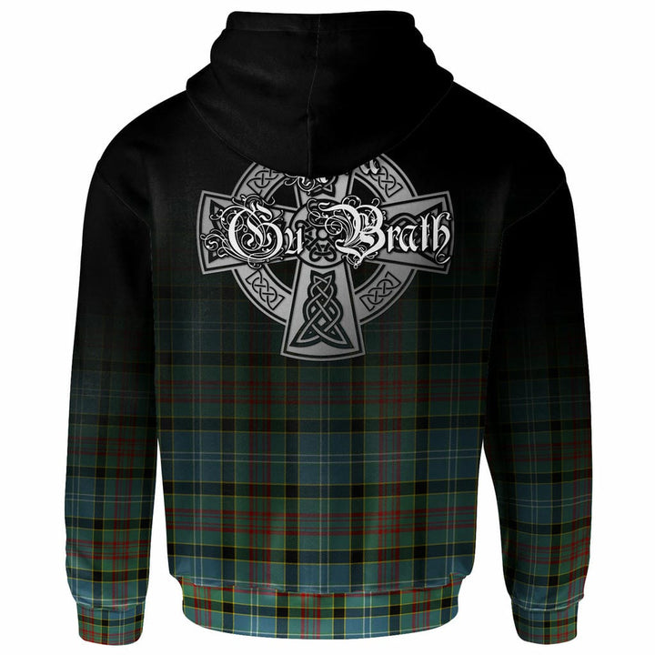 Scottish Cathcart Clan Crest Tartan Hoodie - Alba Gu Brath Family Crest Celtic Inspired Back Side Tartan Plaid