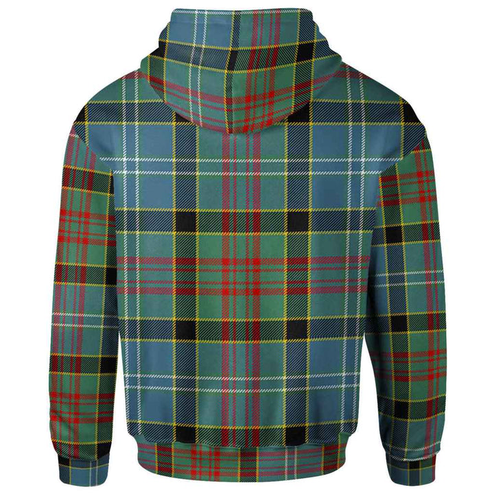 Scottish Cathcart Clan Crest Tartan Hoodie Back Side Tartan Plaid