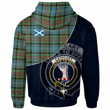 Scottish Cathcart Clan Crest Tartan Hoodie - Bend Style Back Side Tartan Plaid