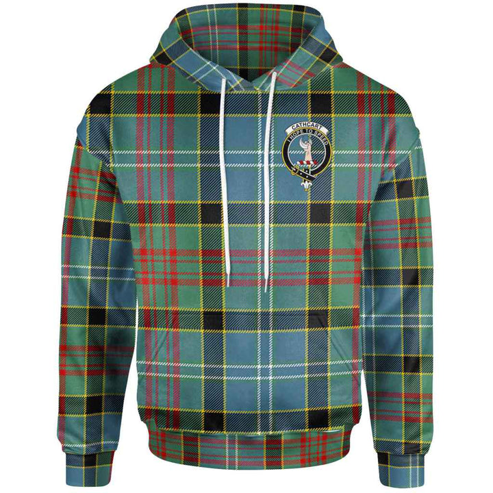 Scottish Cathcart Clan Crest Tartan Hoodie Front Side Tartan Plaid
