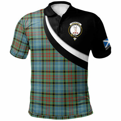Scottish Cathcart Clan Crest Tartan Polo Shirt - Scotland Forever Style Front Side Tartan Plaid
