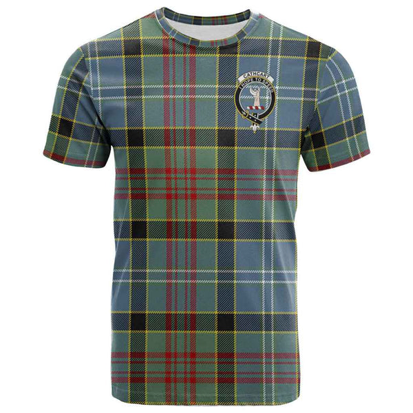 Scottish Cathcart Clan Crest Tartan T-Shirt Front Side Tartan Plaid
