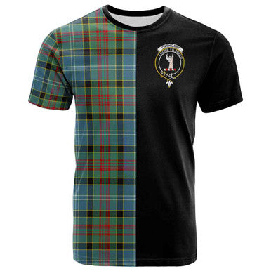 Scottish Cathcart Clan Crest Tartan T-Shirt Half in Me Front Side Tartan Plaid