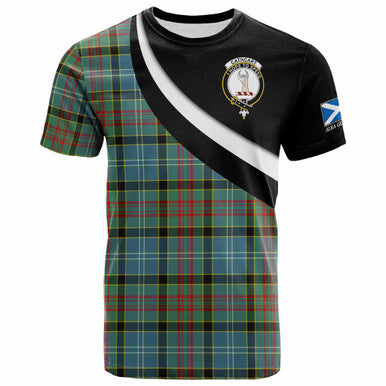 Scottish Cathcart Clan Crest Tartan T-Shirt - Scotland Forever Style Front Side Tartan Plaid