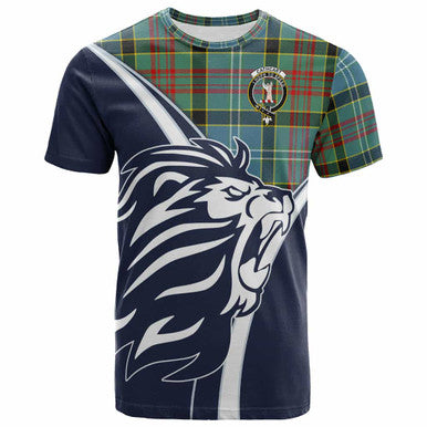 Scottish Cathcart Clan Crest Tartan T-Shirt - Bend Style Front Side Tartan Plaid