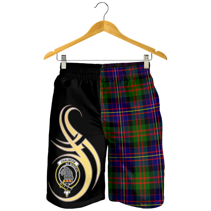 Scottish Chalmers Clan Crest Tartan Believe in Me Men's Shorts